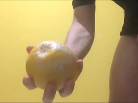 My biggest insertion (a grapefruit)