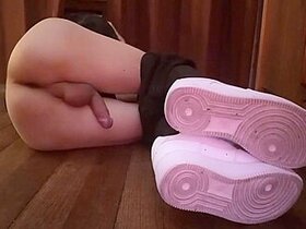 Pants Pulled Down, Dick Between Legs, Jon Arteen Shows His Smooth Tight Ass Hole, Wanks His Horny Twink Cock From Behind, Cums A Lot Of Sperm On Mirror With Sexy Boy Moans 15 Min