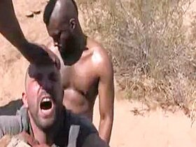 Two Black Fuckers With Massive Snakes Fuck A White Guy