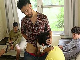 Three Hung Latino Studs Pound A Boy?s Butthole Raw